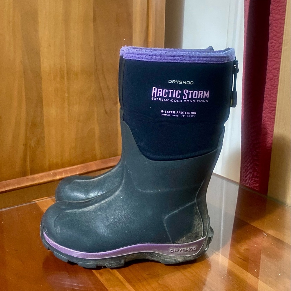 Arctic Storm Kids Black and Purple Winter Boots